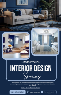 Purple Futuristic Interior Design Flyers  Tabloid template