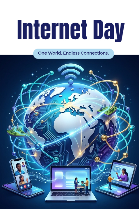 Purple Futuristic Internet Day Poster Template | PosterMyWall