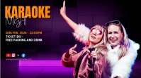 Purple Futuristic Karaoke Night Digital Displ template