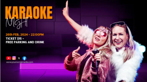 Purple Futuristic Karaoke Night Digital Displ Digitale Vertoning (16:9) template