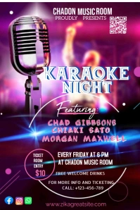 Purple Futuristic Karaoke Night Pinterest Gra template