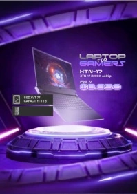 Purple Futuristic Laptop For Gamers Sale A4 template
