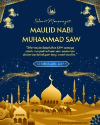 Purple Futuristic Maulid Nabi 2025 Instagram Portrait template