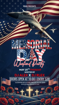 Purple Futuristic Memorial Day Weekend Party Instagram Story Video template