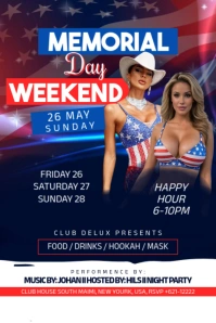 Purple Futuristic Memorial Day Weekend  Pinterest Graphic template