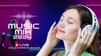 Purple Futuristic Music Mix Digital Display (16:9) template