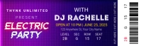 Purple Futuristic Music Party Ticket Twitter Banner template