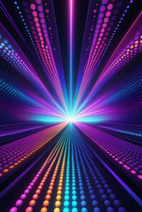 Purple Futuristic Neon Light Tunnel Burst Poster Póster template