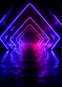 Purple Futuristic Neon Tunnel A6 template