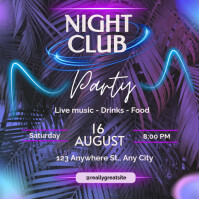 Purple Futuristic Night Club Party Instagram Post template