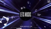Purple Futuristic Party Flyer Facebook Cover Video (16:9) template