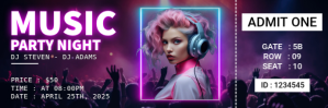 Purple Futuristic Party Night Twitter Banner template
