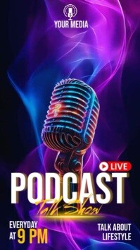 Purple Futuristic Podcast Video  Digital Display (9:16) template