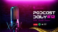 Purple Futuristic Podcast Video Digital Displ template