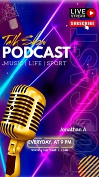 Purple Futuristic Podcast Video  Instagram Story template