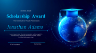 Purple Futuristic Scholarship Certificate Digital Display template