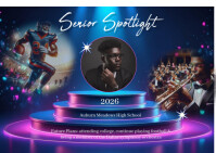 Lila Futuristic, Senior, Spotlight, High School, Graduation, Education, Award, Employee, Recognitio Postcard Template