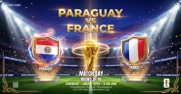 Purple Futuristic Soccer Match Announcement Facebook Shared Image Isithombe Esabiwe ku-Facebook template