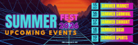 Purple Futuristic Summer Events Twitter Banner template