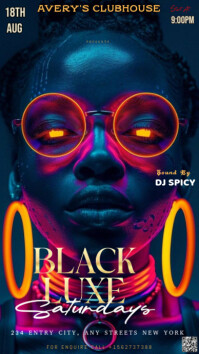 Purple Futuristic This Image Is A Promotional Flyer For A "black Luxe Saturdays" Event Instagram Sto template
