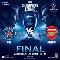 Purple Futuristic UEFA Champions League Final Instagram Post template