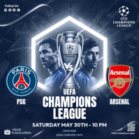 Purple Futuristic UEFA Champions League Match Instagram Post template