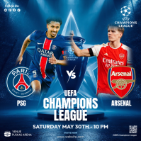 Purple Futuristic UEFA Champions League Match Instagram Post Instagram-opslag template