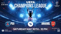 Purple Futuristic UEFA Champions League Match Digital Display Video Digitalanzeige (16:9) template