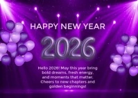 Purple Futuristic Vibrant Template Uses Purple Stage Lights And Metallic Balloons To Create An Energ Postal