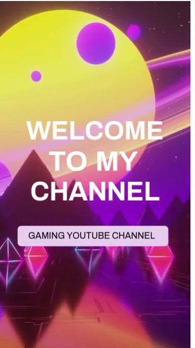 Purple Futuristic Welcome To My Channel Intro Screen Template  Digital Display (9:16)