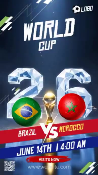 Purple Futuristic World Cup Match Instagram Story Video template
