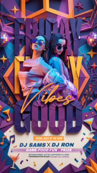 Purple Geometric DJ Event Instagram Story template