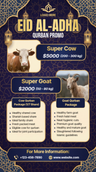 Пурпурный Eid al-Adha Qurban Promotion เรื่องราวบน Instagram Template