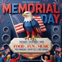 Purple Geometric Memorial Day Celebration Instagram Post Video template