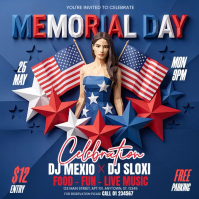 Purple Geometric Memorial Day Celebration Square Video Квадрат (1 : 1) template