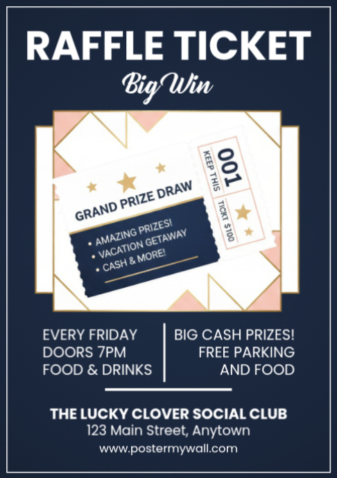 Purple Rafffle Ticket Purple Geometric Raffle Ticket Contest A2 Template | PosterMyWall