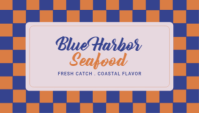 Lilla Seafood Restaurant Business Card Biglietto da visita Template - Page 1