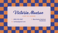 Purple Seafood Restaurant Business Card Visitkort Template - Page 2