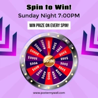Purple Geometric Spin To Win Lucky Wheel Instagram Post template
