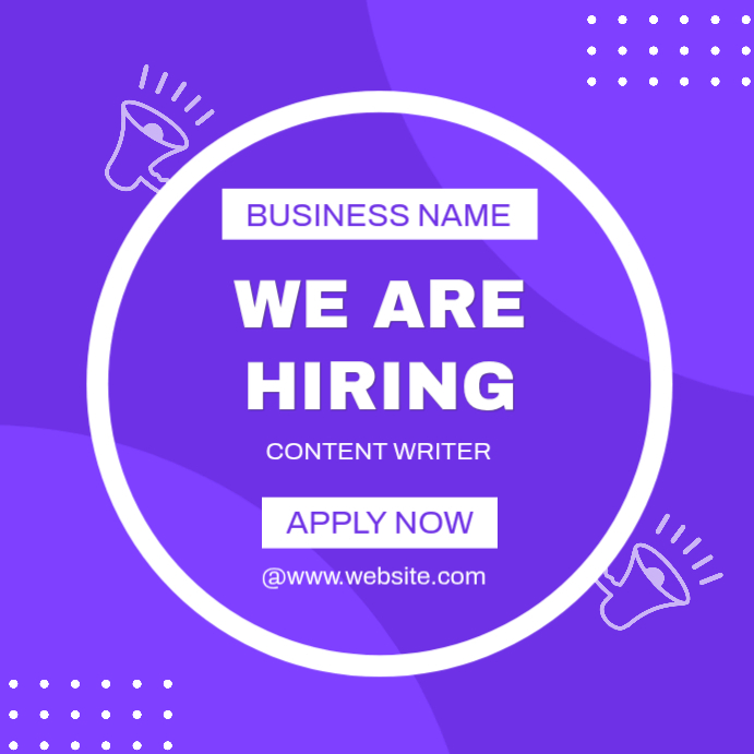 Purple Geometric We Are Hiring Instagram Post Template | PosterMyWall