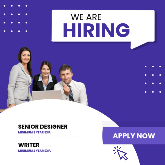 Purple Geometric We Are Hiring Instagram Post Template | PosterMyWall