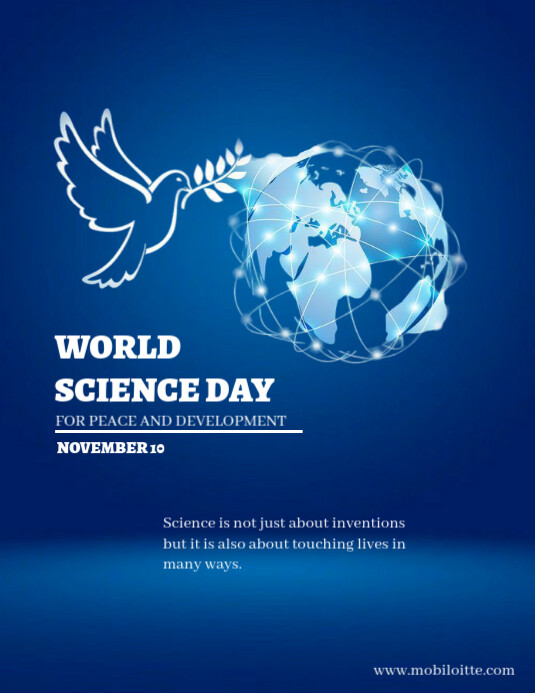 Purple Geometric World Science Day Flyer (us Letter) Template ...