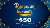 Purple Gift Voucher for Ramadan Business Card Cartão de visita template