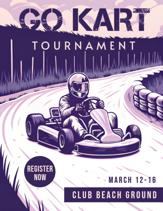 Copy of Purple Go Kart Tournament Flyer | PosterMyWall