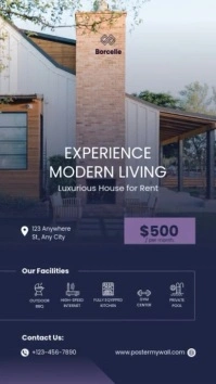 Purple Gradien Real Estate Promotion Reel Instagram template