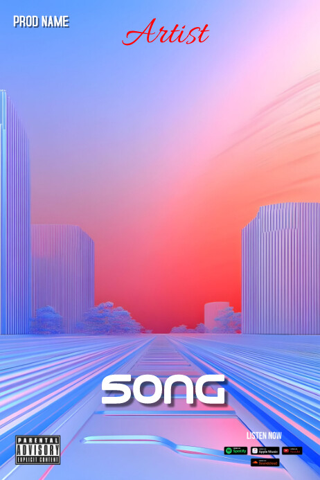 Purple Gradient Album Music Song Cover Poster Template | PosterMyWall