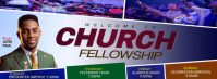 Purple Gradient Church Fellowship Facebook Cover Photo template