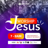 Purple Gradient Church Flyer  Instagram Post template