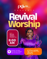 Purple Gradient Church Revival Conference  Instagram Portrait template