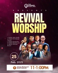 Purple Gradient Church Video Flyer  Instagram Portrait template